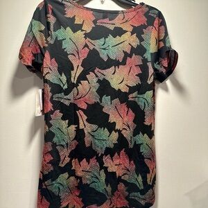 Autumn Leaf Print Women's Short Sleeve Top